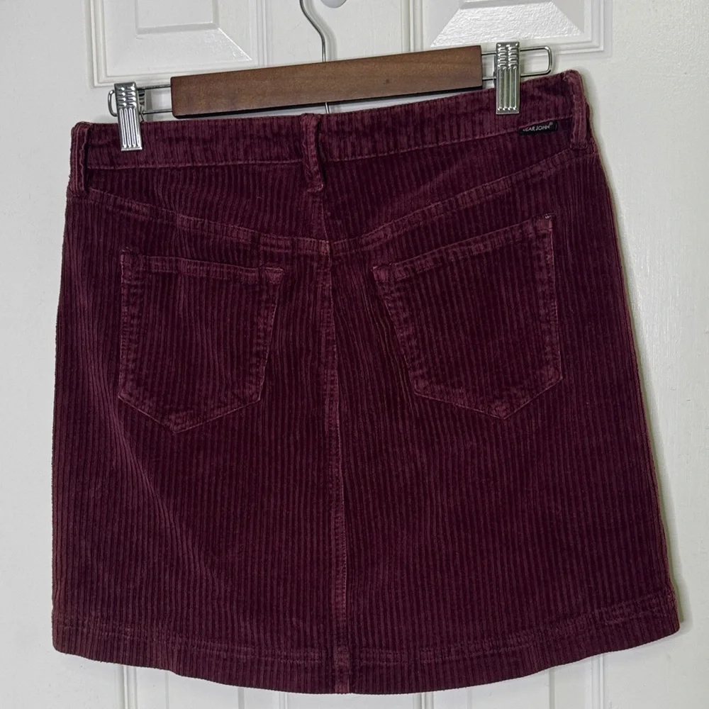 Dear John Burgundy Corduroy A-Line Skirt - Picture 5 of 6